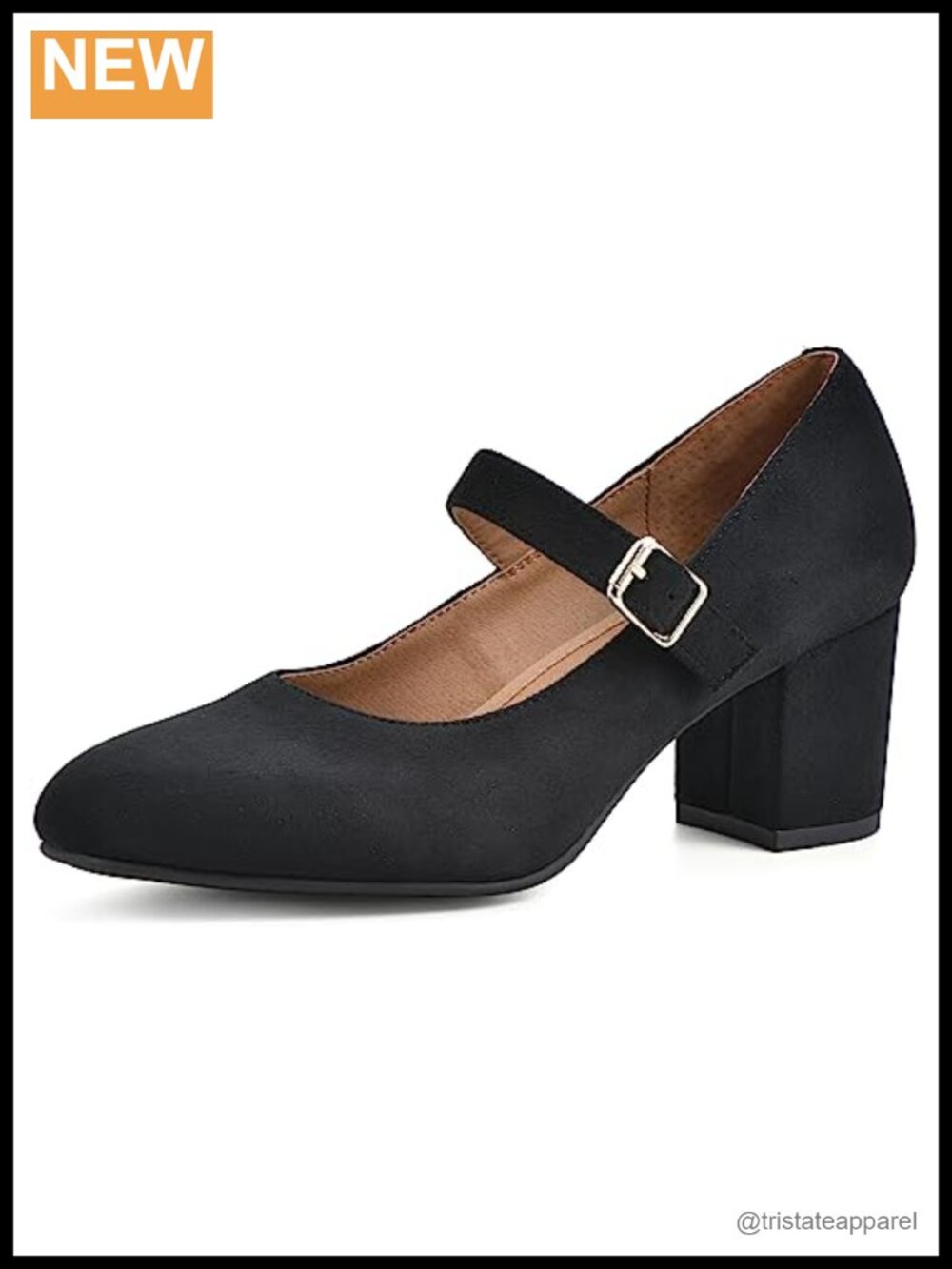 Comfortable Mary Jane Block Heel Dress Shoes with Adjustable Buckle